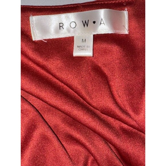 Red Floral Wrap Midi Dress With Flutter Sleeves By Row A - Size M - Picture 4 of 6